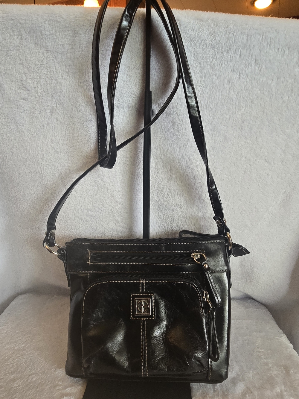 Giani Bernini Black Crossbody Bag with Front Pocket